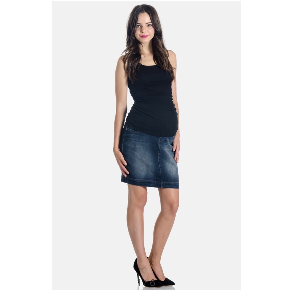 EUC Maternity Denim Jean Skirt by Lilac Clothing